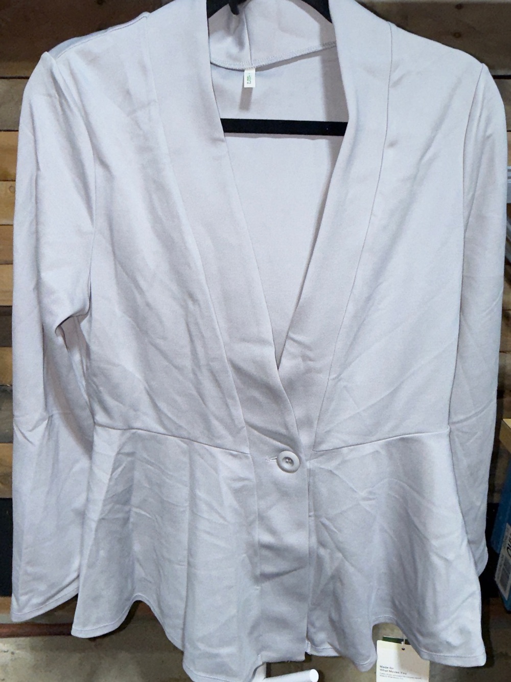 HALARA Grey Peplum Button-Front Top Medium